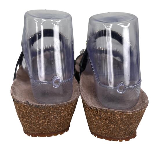 Mephisto Ivana Black Patent Leather Rhinestone Sandals 39 - Picture 2 of 16